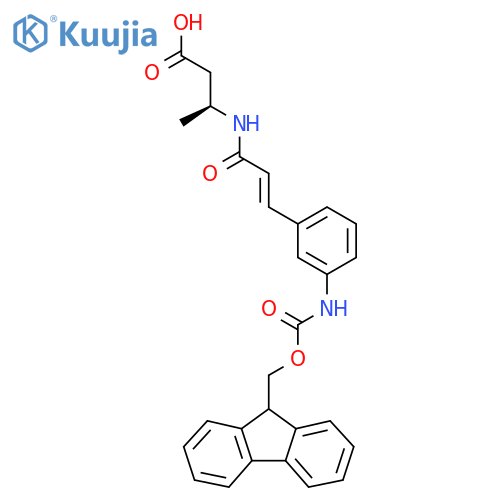 (3S)-3-{3-3-({(9H-fluoren-9-yl)methoxycarbonyl}amino)phenylprop-2-enamido}butanoic acid structure