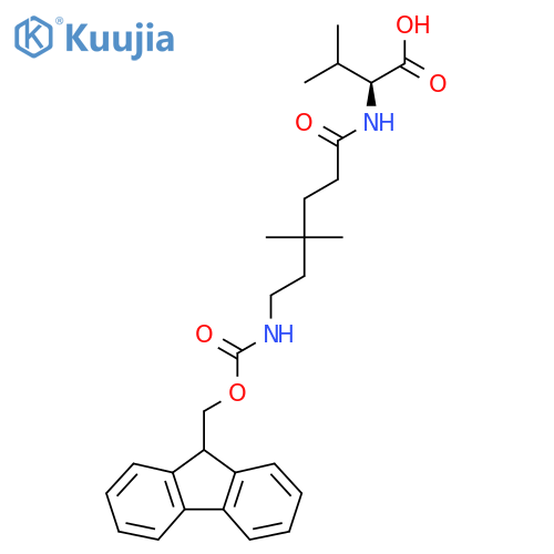 (2S)-2-6-({(9H-fluoren-9-yl)methoxycarbonyl}amino)-4,4-dimethylhexanamido-3-methylbutanoic acid structure