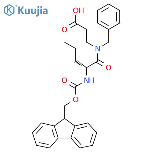 3-(2R)-N-benzyl-2-({(9H-fluoren-9-yl)methoxycarbonyl}amino)pentanamidopropanoic acid structure
