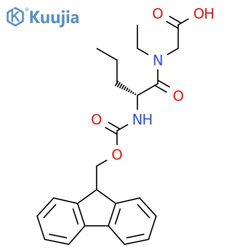 2-(2R)-N-ethyl-2-({(9H-fluoren-9-yl)methoxycarbonyl}amino)pentanamidoacetic acid structure