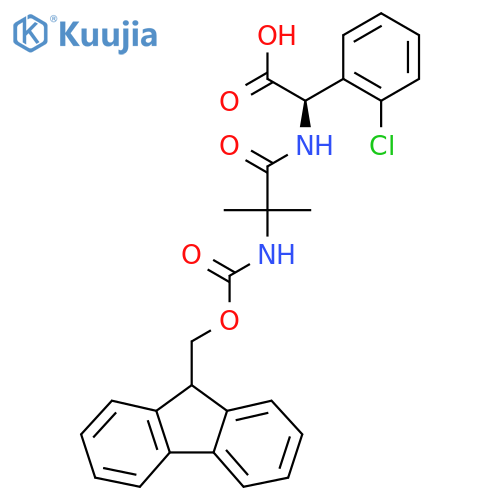 (2R)-2-(2-chlorophenyl)-2-2-({(9H-fluoren-9-yl)methoxycarbonyl}amino)-2-methylpropanamidoacetic acid structure