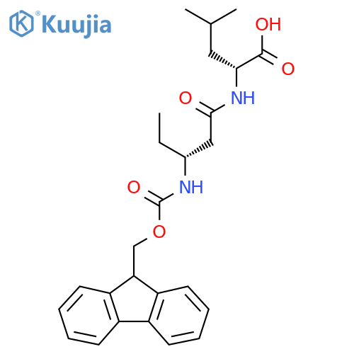 (2R)-2-(3R)-3-({(9H-fluoren-9-yl)methoxycarbonyl}amino)pentanamido-4-methylpentanoic acid structure