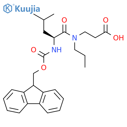 3-(2S)-2-({(9H-fluoren-9-yl)methoxycarbonyl}amino)-4-methyl-N-propylpentanamidopropanoic acid structure