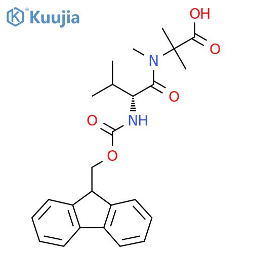 2-(2R)-2-({(9H-fluoren-9-yl)methoxycarbonyl}amino)-N,3-dimethylbutanamido-2-methylpropanoic acid structure