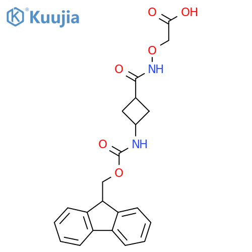 2-({(1r,3r)-3-({(9H-fluoren-9-yl)methoxycarbonyl}amino)cyclobutylformamido}oxy)acetic acid structure