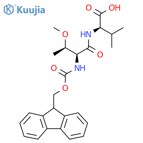 (2R)-2-(2S,3R)-2-({(9H-fluoren-9-yl)methoxycarbonyl}amino)-3-methoxybutanamido-3-methylbutanoic acid structure