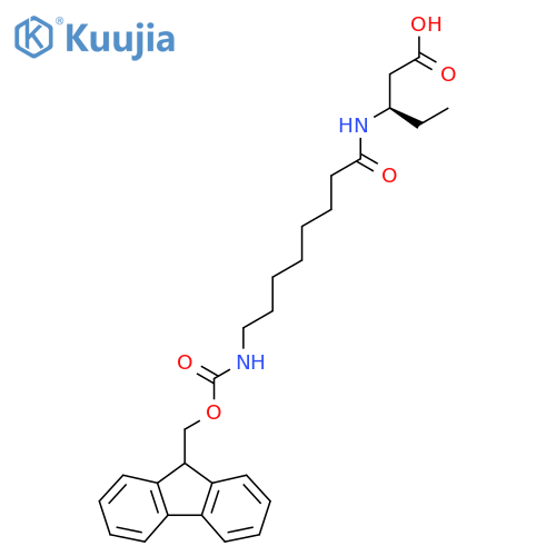 (3R)-3-8-({(9H-fluoren-9-yl)methoxycarbonyl}amino)octanamidopentanoic acid structure