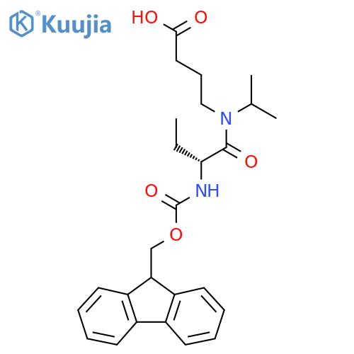 4-(2R)-2-({(9H-fluoren-9-yl)methoxycarbonyl}amino)-N-(propan-2-yl)butanamidobutanoic acid structure