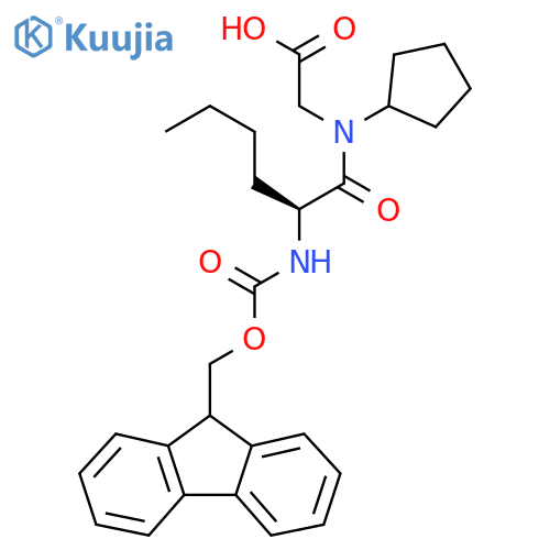2-(2S)-N-cyclopentyl-2-({(9H-fluoren-9-yl)methoxycarbonyl}amino)hexanamidoacetic acid structure