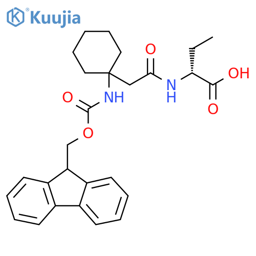 (2R)-2-{2-1-({(9H-fluoren-9-yl)methoxycarbonyl}amino)cyclohexylacetamido}butanoic acid structure