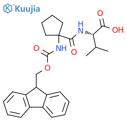 (2S)-2-{1-({(9H-fluoren-9-yl)methoxycarbonyl}amino)cyclopentylformamido}-3-methylbutanoic acid structure