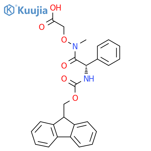 2-{(2S)-2-({(9H-fluoren-9-yl)methoxycarbonyl}amino)-N-methyl-2-phenylacetamidooxy}acetic acid structure