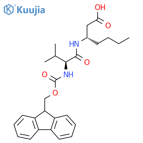 (3S)-3-(2S)-2-({(9H-fluoren-9-yl)methoxycarbonyl}amino)-3-methylbutanamidoheptanoic acid structure