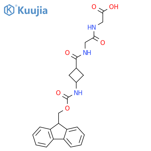 2-(2-{(1s,3s)-3-({(9H-fluoren-9-yl)methoxycarbonyl}amino)cyclobutylformamido}acetamido)acetic acid structure