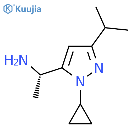 (1S)-1-1-cyclopropyl-3-(propan-2-yl)-1H-pyrazol-5-ylethan-1-amine structure