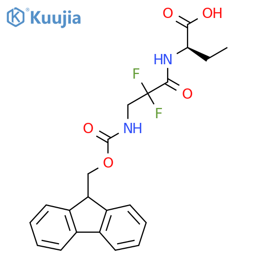 (2R)-2-3-({(9H-fluoren-9-yl)methoxycarbonyl}amino)-2,2-difluoropropanamidobutanoic acid structure