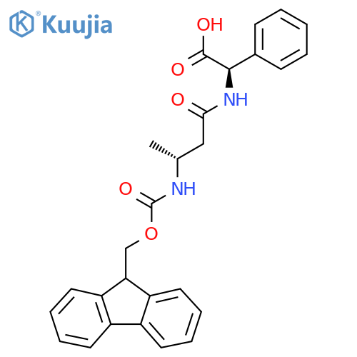 (2R)-2-(3R)-3-({(9H-fluoren-9-yl)methoxycarbonyl}amino)butanamido-2-phenylacetic acid structure
