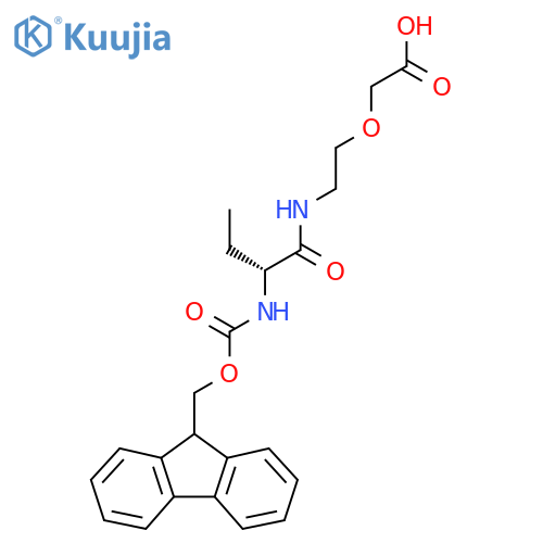 2-{2-(2R)-2-({(9H-fluoren-9-yl)methoxycarbonyl}amino)butanamidoethoxy}acetic acid structure