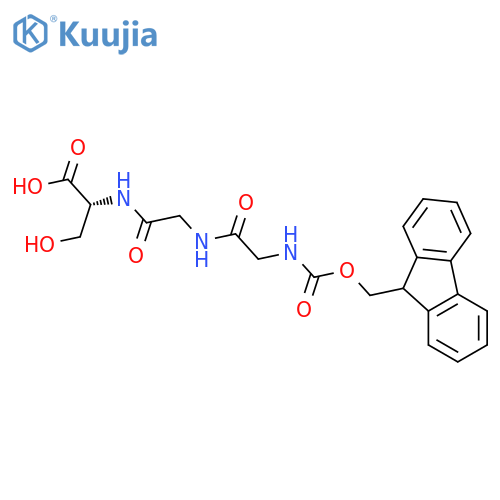 (2R)-2-{2-2-({(9H-fluoren-9-yl)methoxycarbonyl}amino)acetamidoacetamido}-3-hydroxypropanoic acid structure