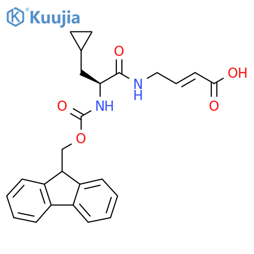 4-(2S)-3-cyclopropyl-2-({(9H-fluoren-9-yl)methoxycarbonyl}amino)propanamidobut-2-enoic acid structure