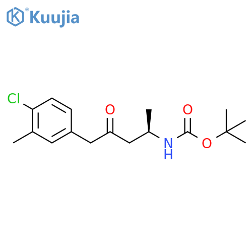 tert-butyl N-(2R)-5-(4-chloro-3-methylphenyl)-4-oxopentan-2-ylcarbamate structure