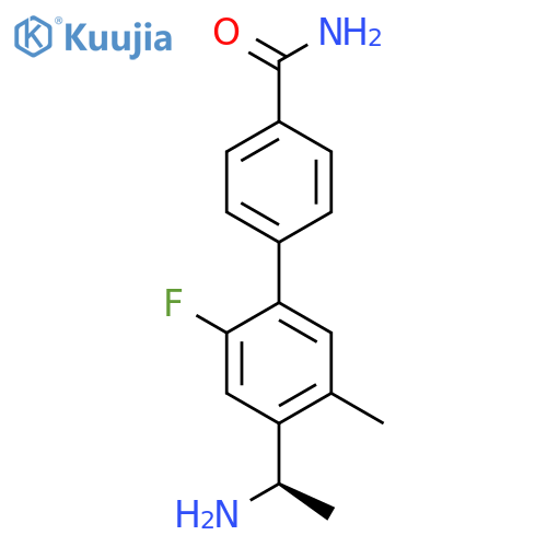 4-{4-(1R)-1-aminoethyl-2-fluoro-5-methylphenyl}benzamide structure