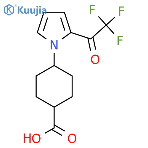 (1s,4s)-4-2-(trifluoroacetyl)-1H-pyrrol-1-ylcyclohexane-1-carboxylic acid structure