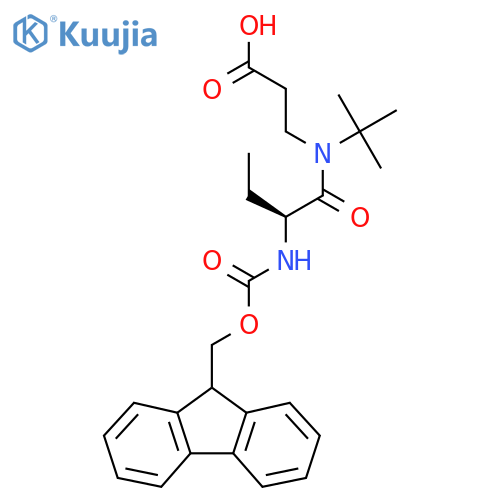 3-(2S)-N-tert-butyl-2-({(9H-fluoren-9-yl)methoxycarbonyl}amino)butanamidopropanoic acid structure