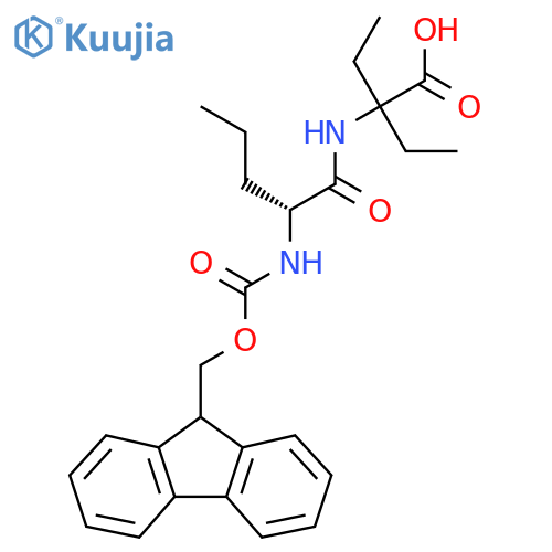 2-ethyl-2-(2R)-2-({(9H-fluoren-9-yl)methoxycarbonyl}amino)pentanamidobutanoic acid structure