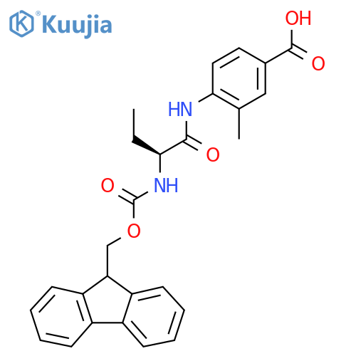4-(2S)-2-({(9H-fluoren-9-yl)methoxycarbonyl}amino)butanamido-3-methylbenzoic acid structure
