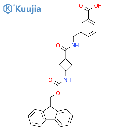 3-({(1s,3s)-3-({(9H-fluoren-9-yl)methoxycarbonyl}amino)cyclobutylformamido}methyl)benzoic acid structure