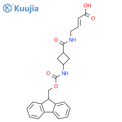 4-{(1s,3s)-3-({(9H-fluoren-9-yl)methoxycarbonyl}amino)cyclobutylformamido}but-2-enoic acid structure