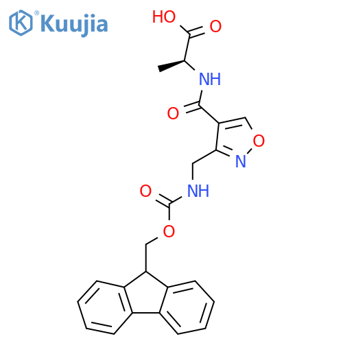(2S)-2-({3-({(9H-fluoren-9-yl)methoxycarbonyl}amino)methyl-1,2-oxazol-4-yl}formamido)propanoic acid structure