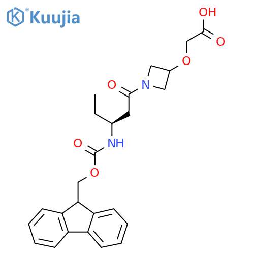 2-({1-(3S)-3-({(9H-fluoren-9-yl)methoxycarbonyl}amino)pentanoylazetidin-3-yl}oxy)acetic acid structure