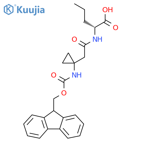 (2R)-2-{2-1-({(9H-fluoren-9-yl)methoxycarbonyl}amino)cyclopropylacetamido}pentanoic acid structure