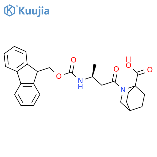 2-(3S)-3-({(9H-fluoren-9-yl)methoxycarbonyl}amino)butanoyl-2-azabicyclo2.2.2octane-1-carboxylic acid structure