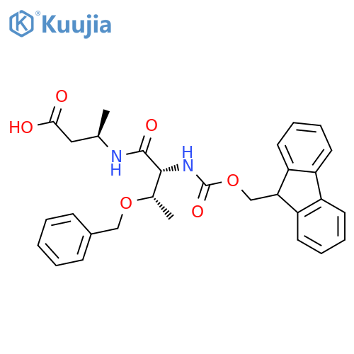 (3R)-3-(2R,3S)-3-(benzyloxy)-2-({(9H-fluoren-9-yl)methoxycarbonyl}amino)butanamidobutanoic acid structure