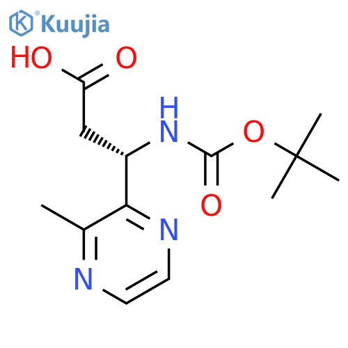 (3S)-3-{(tert-butoxy)carbonylamino}-3-(3-methylpyrazin-2-yl)propanoic acid structure