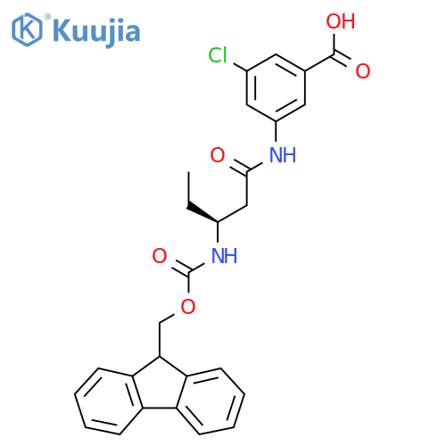 3-chloro-5-(3S)-3-({(9H-fluoren-9-yl)methoxycarbonyl}amino)pentanamidobenzoic acid structure