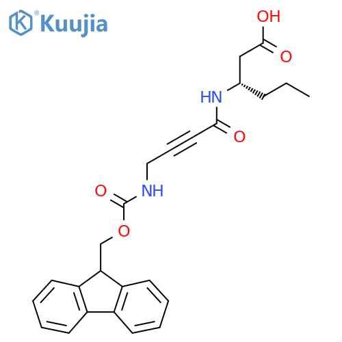 (3S)-3-4-({(9H-fluoren-9-yl)methoxycarbonyl}amino)but-2-ynamidohexanoic acid structure