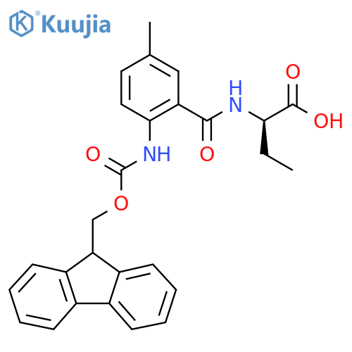 (2R)-2-{2-({(9H-fluoren-9-yl)methoxycarbonyl}amino)-5-methylphenylformamido}butanoic acid structure