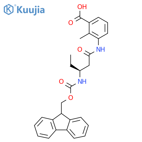 3-(3S)-3-({(9H-fluoren-9-yl)methoxycarbonyl}amino)pentanamido-2-methylbenzoic acid structure