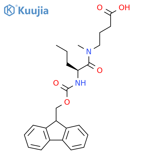 4-(2S)-2-({(9H-fluoren-9-yl)methoxycarbonyl}amino)-N-methylpentanamidobutanoic acid structure