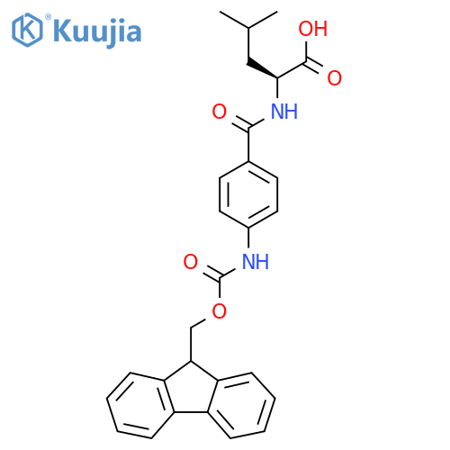(2S)-2-{4-({(9H-fluoren-9-yl)methoxycarbonyl}amino)phenylformamido}-4-methylpentanoic acid structure
