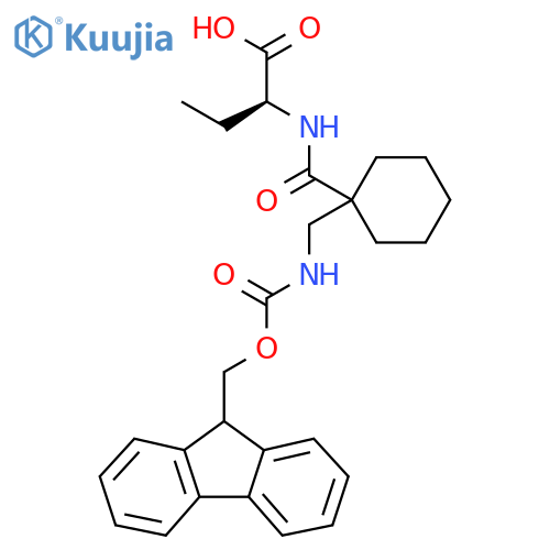 (2S)-2-({1-({(9H-fluoren-9-yl)methoxycarbonyl}amino)methylcyclohexyl}formamido)butanoic acid structure
