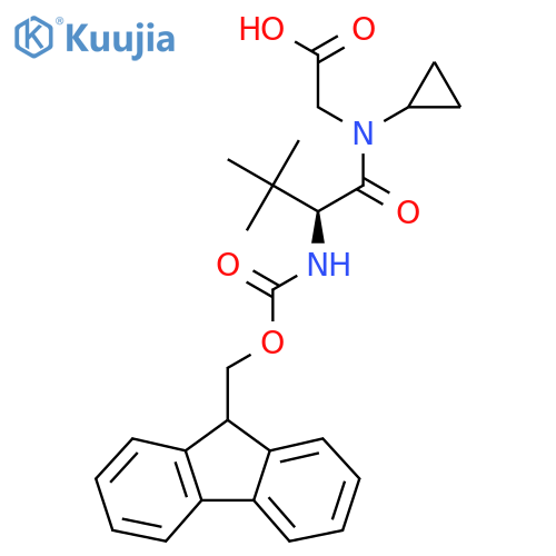 2-(2S)-N-cyclopropyl-2-({(9H-fluoren-9-yl)methoxycarbonyl}amino)-3,3-dimethylbutanamidoacetic acid structure