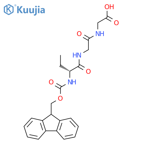 2-{2-(2R)-2-({(9H-fluoren-9-yl)methoxycarbonyl}amino)butanamidoacetamido}acetic acid structure
