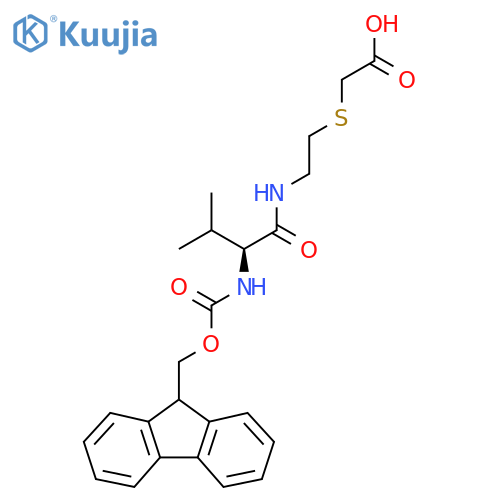 2-({2-(2S)-2-({(9H-fluoren-9-yl)methoxycarbonyl}amino)-3-methylbutanamidoethyl}sulfanyl)acetic acid structure
