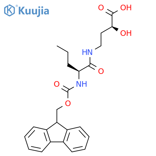 (2S)-4-(2S)-2-({(9H-fluoren-9-yl)methoxycarbonyl}amino)pentanamido-2-hydroxybutanoic acid structure