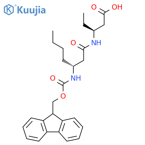 (3S)-3-(3R)-3-({(9H-fluoren-9-yl)methoxycarbonyl}amino)heptanamidopentanoic acid structure